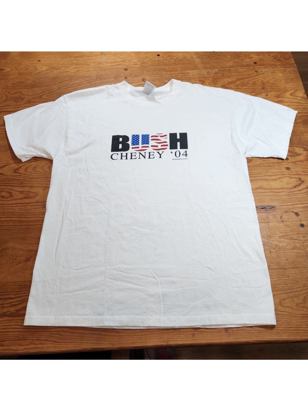 VTG BUSH & CHENEY 04' Presidential Campaign T-Shirt Republican 100% Cotton XL